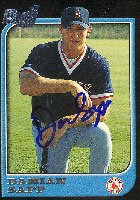 Damian Sapp, Boston Red Sox, 1997 Bowman 1st Card Autographed Card