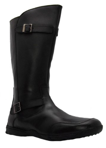 Hush Puppies Girls Cowgirl Snr Black Zip Up Mid Calf Leather Boots