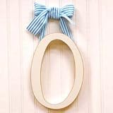 Wooden Hanging o: Green Polka Dot Ribbon