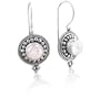 Sterling Silver Round Rainbow Moonstone Hook Earrings
