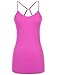 Mb Trend Junior Size Seamless Solid Spaghetti Strap Layering Camisole with Cross Back