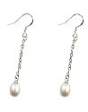Preciozzo boucles d'oreilles en perle blanche sur Argent massif 925