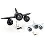 Jet Plane Weather Station Clock, Thermometer & Hygrometer Silver