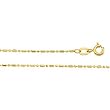 14K Yellow Gold 1.25mm Alternating Diamond Cut Bead Chain - 16", 18", 20" and 24"