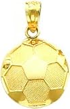 14K Yellow Gold Soccer Ball Charm Sports Pendant New