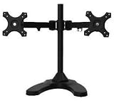 Free Standing Horizontal Dual/Two LCD Monitor Stand Holds Up to 24 Widescreens New