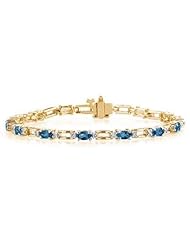 14k Yellow Gold Diamond and Sapphire Bracelet