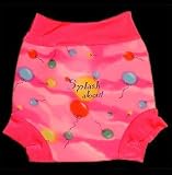 Splash About neoprene Happy Nappy (swim nappy), Balloon Print with Pink rib, Medium (about 3 to 8 months)