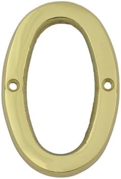 #0 BOLTON 3 Inch Solid Brass Bright Brass Finish House Number Raised 1/6"