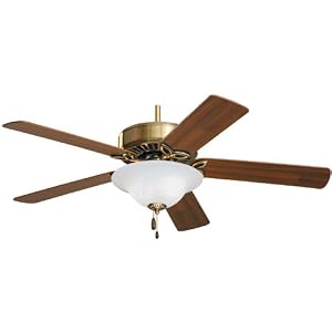 Emerson Fans CF712AB 50″ Pro Series Traditional Indoor Antique Brass Ceiling Fan w/ Light & Blades