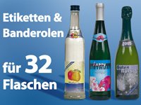 Your Design 32 Inkjet-Flaschenetiketten