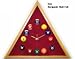 Oak Triangle Billiard Clock Burgandy Mali Felt - Game Room Products > Neon Clocks > Novelty Clocks