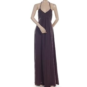 BCBG MOCHIATO JERSEY TIE LONG HALTER DRESS NEW S