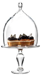 Anchor Hocking 2 Piece Tear Drop Cake Plate Set