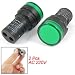 2 Pcs AC 220V Electrical Circuit Green LED Indicator Pilot Light