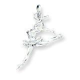 Sterling Silver Ballerina Charm with 20 inch Sterling Silver Chain