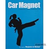 Martial Arts Magnet - Female Kicker Black