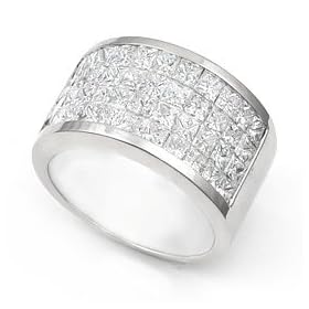 14k White Gold Invisible set Diamond Band Ring (G-H/VS, 3 1/2 ct.), 7: Juno Jewelry