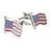 Waving American Flag Red White Blue Cufflinks in Silver with Presentation Box