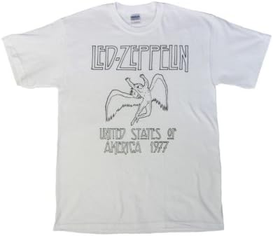 Led Zeppelin - Mens Icarus T-shirt in White, Size: XX-Large, Color: White