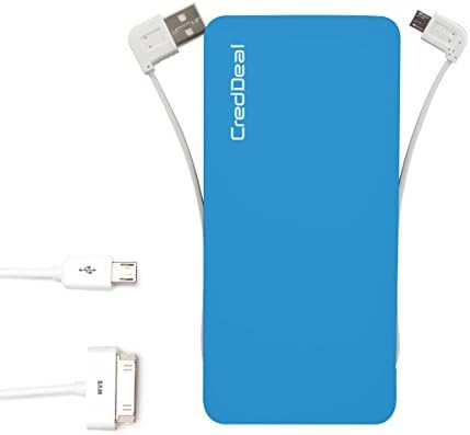 CredDeal 9800mAh Built in Cable Ultra Slim Portable Charger External Battery Power Pack for Samsung Galaxy S5,S4,S3,iPhone 6,6 Plus,5S,5C,5,4S,iPad Air,mini,Note 3,HTC One,One 2(M8),Motorola
