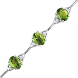 Peridot & Diamond Tennis Bracelet In White Gold
