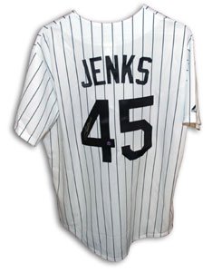 Bobby Jenks Signed Chicago White Sox White Majestic Jersey