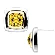 14K Two-Tone Gold Citrine Earrings