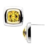 14K Two-Tone Gold Citrine Earrings