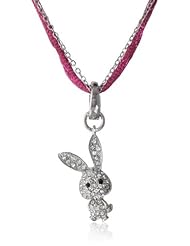 Betsey Johnson "Pave Pendants" Pave Bunny Pendant Necklace, 21"