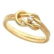 14K Yellow Gold Diamond Love Knot Ring - 0.02 Ct.