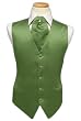Tuxedo Vest - Solid Satin with Matching Pin Ascot, Clover