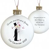 Personalised Wedding Couples Keepsake Christmas Bauble