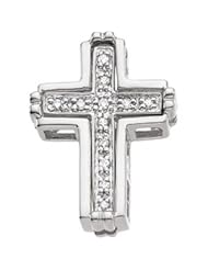 14K White Gold 20.75X15.5 Complete Diamond Unity Cross