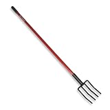 Mulch Fork - 6 Inch Width - Fiberglass Handle with Steel Tines - American Made!
