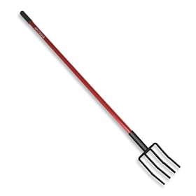 Mulch Fork - 6 Inch Width - Fiberglass Handle with Steel Tines - American Made! from Garden Forks