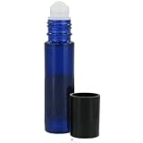 Sanctum Aromatherapy: Essential Oil Supplies: Empty Blue Glass Roll On Bottle 10 ml