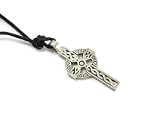 Celtic Twist Cross Pewter Pendant with Adjustable Cord Necklace