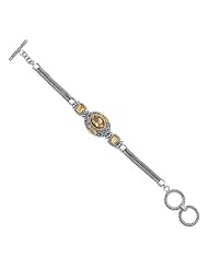 CleverEves 18K Gold & Sterling Silver Citrine Fancy Bracelet