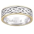 Personalized Sterling Silver Two-Toned Celtic Wedding Band