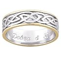 Personalized Sterling Silver Two-Toned Celtic Wedding Band