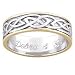 Personalized Sterling Silver Two-Toned Celtic Wedding Band