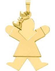 14K Yellow Gold The Kids Girl Charm Pendant Jewelry