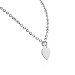 Sterling Silver Polished Heart Rolo Necklace 18"