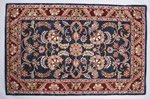 Navy and Red 8' Hand tufted Wool Runner & Bonus Scatter Rug 7073