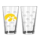 Iowa Hawkeyes Satin Etch Pint Glass Set