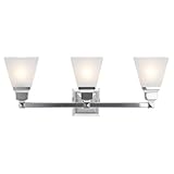 Livex Lighting 1033-05 Mission 3 Light Vanity Polished Chrome with Frosted Glass