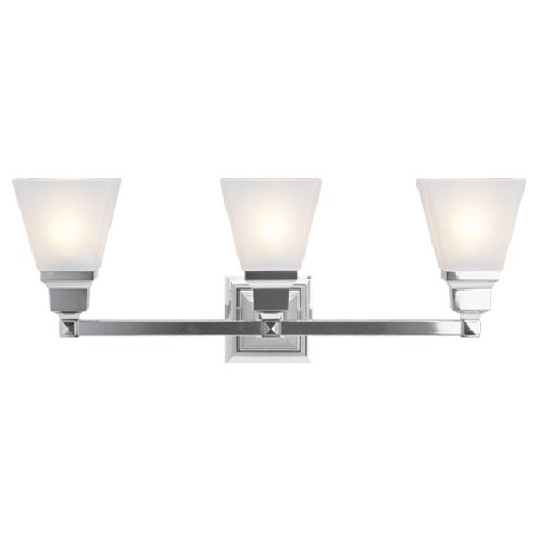 Livex Lighting 1033-05 Mission 3 Light Vanity Polished Chrome with Frosted Glass
