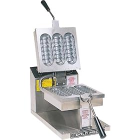 Gold Medal 5038 Waffle Boat Dish Iron / Maker with Hollow Upper Grid 120V