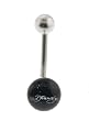 Genuine Ed Hardy Stainless Steel Belly Ring - "Ed Hardy" Logo in 8mm - 14 Gauge - 5mm Ball - Sold Individually